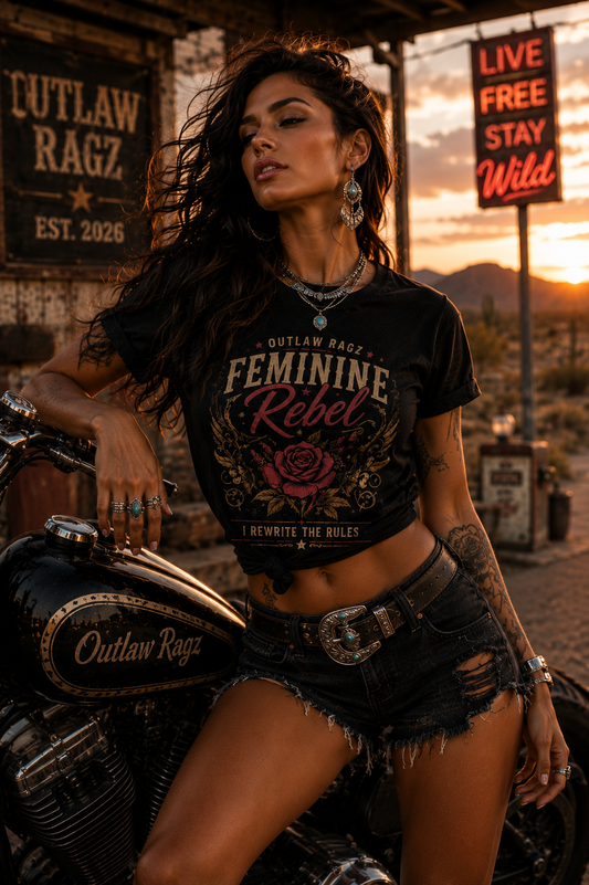 Outlaw Ragz Feminine Rebel Tee | Women's Graphic T-Shirt