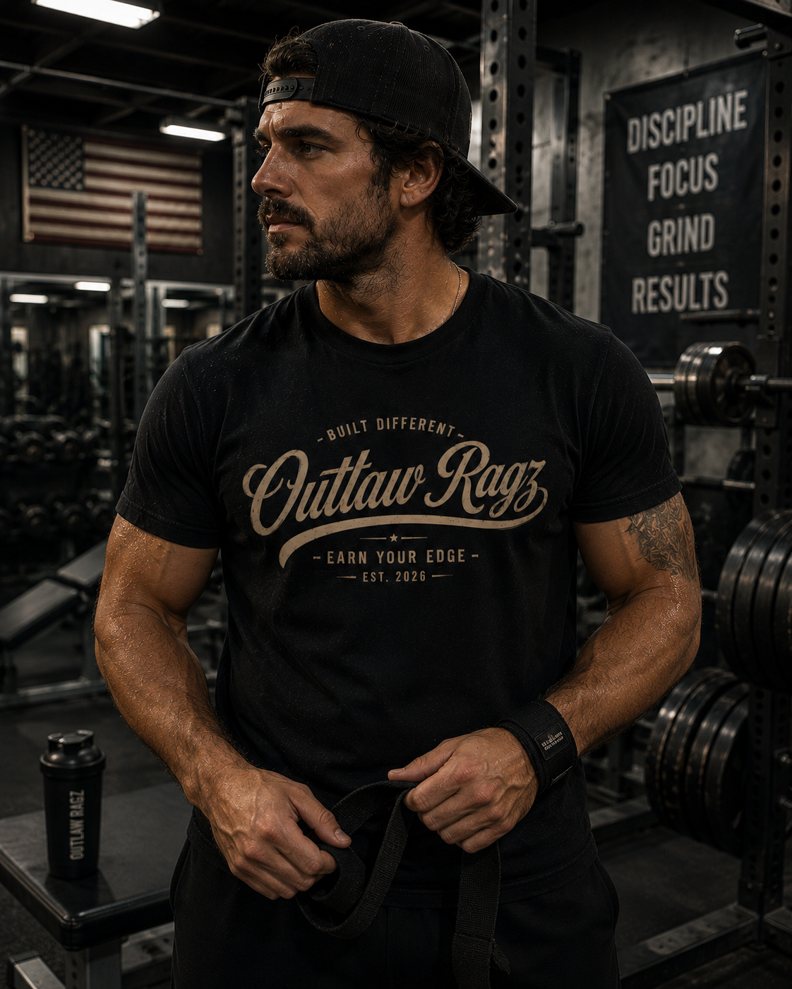 Outlaw Ragz Built Different Script Tee | Premium Vintage Logo Shirt