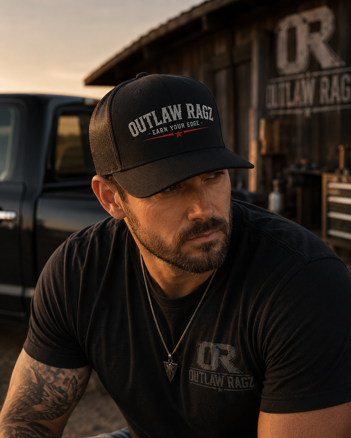 Outlaw Ragz Classic Trucker Hat | Earn Your Edge Snapback Cap