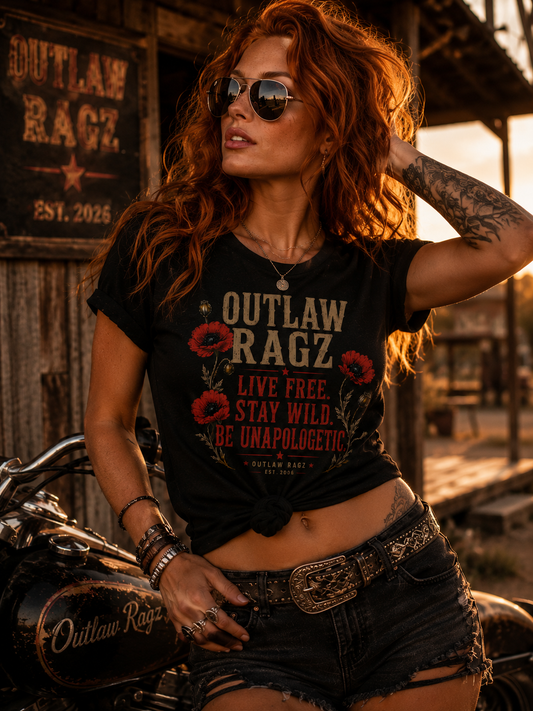 Outlaw Ragz Live Free Stay Wild Tee | Women's Graphic T-Shirt