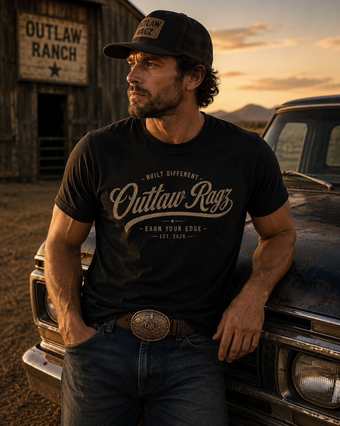 Outlaw Ragz Built Different Script Tee | Premium Vintage Logo Shirt