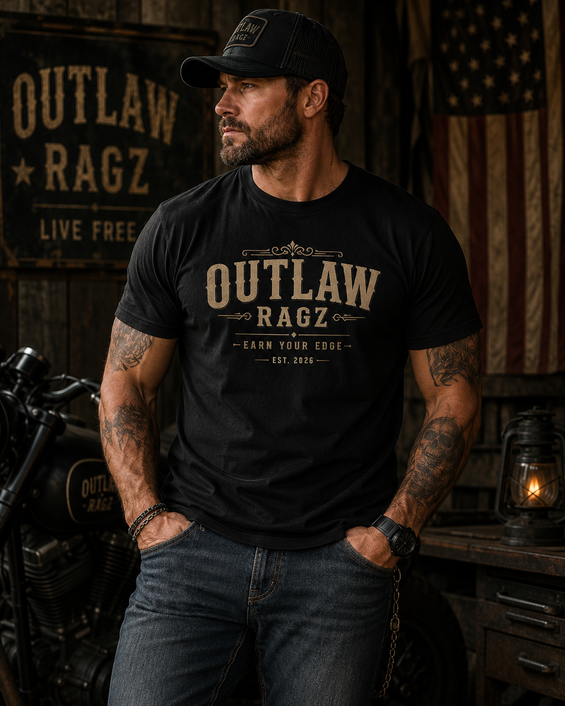 Outlaw Ragz Classic | Earn Your Edge Men's T-Shirt
