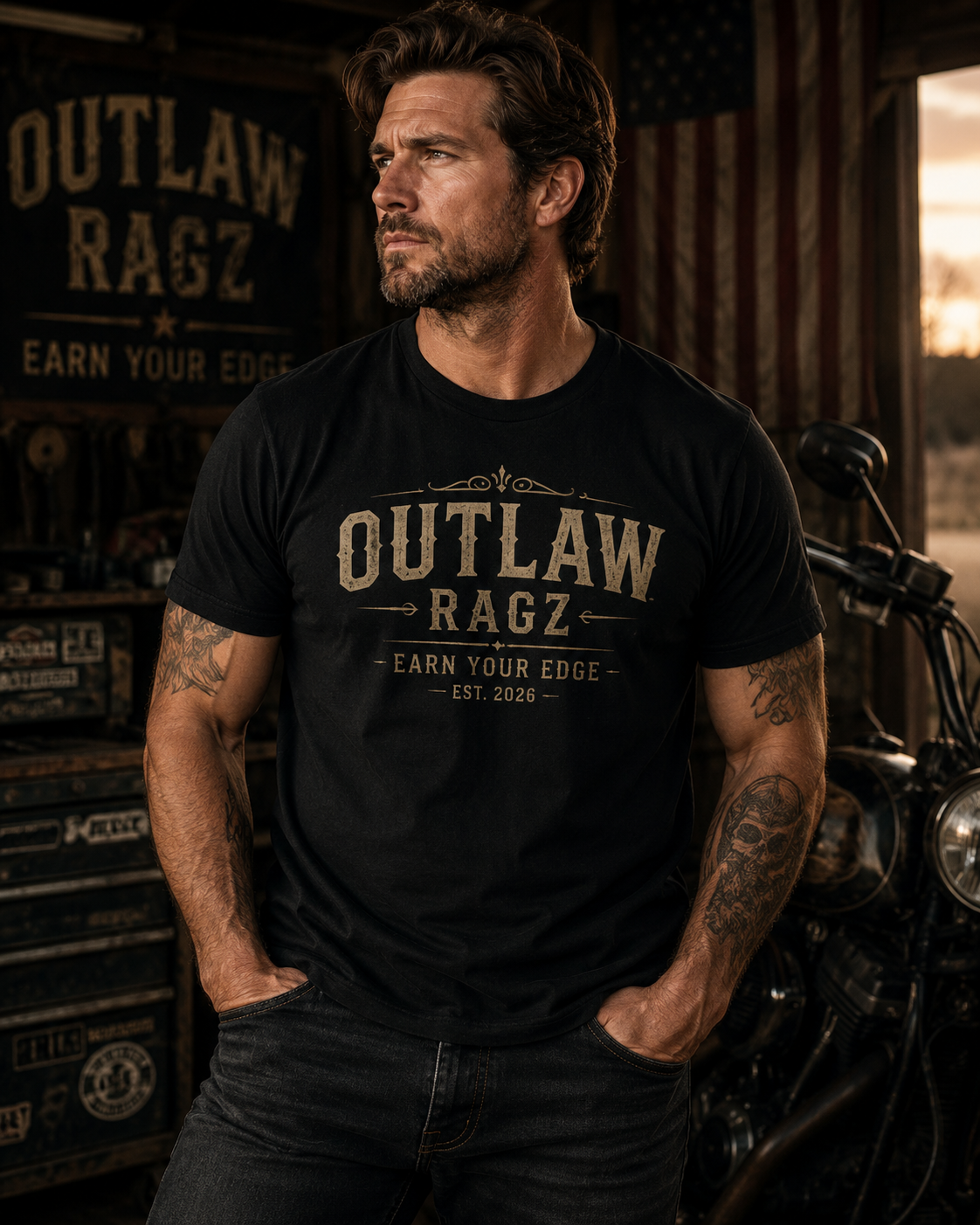 Outlaw Ragz Classic | Earn Your Edge Men's T-Shirt