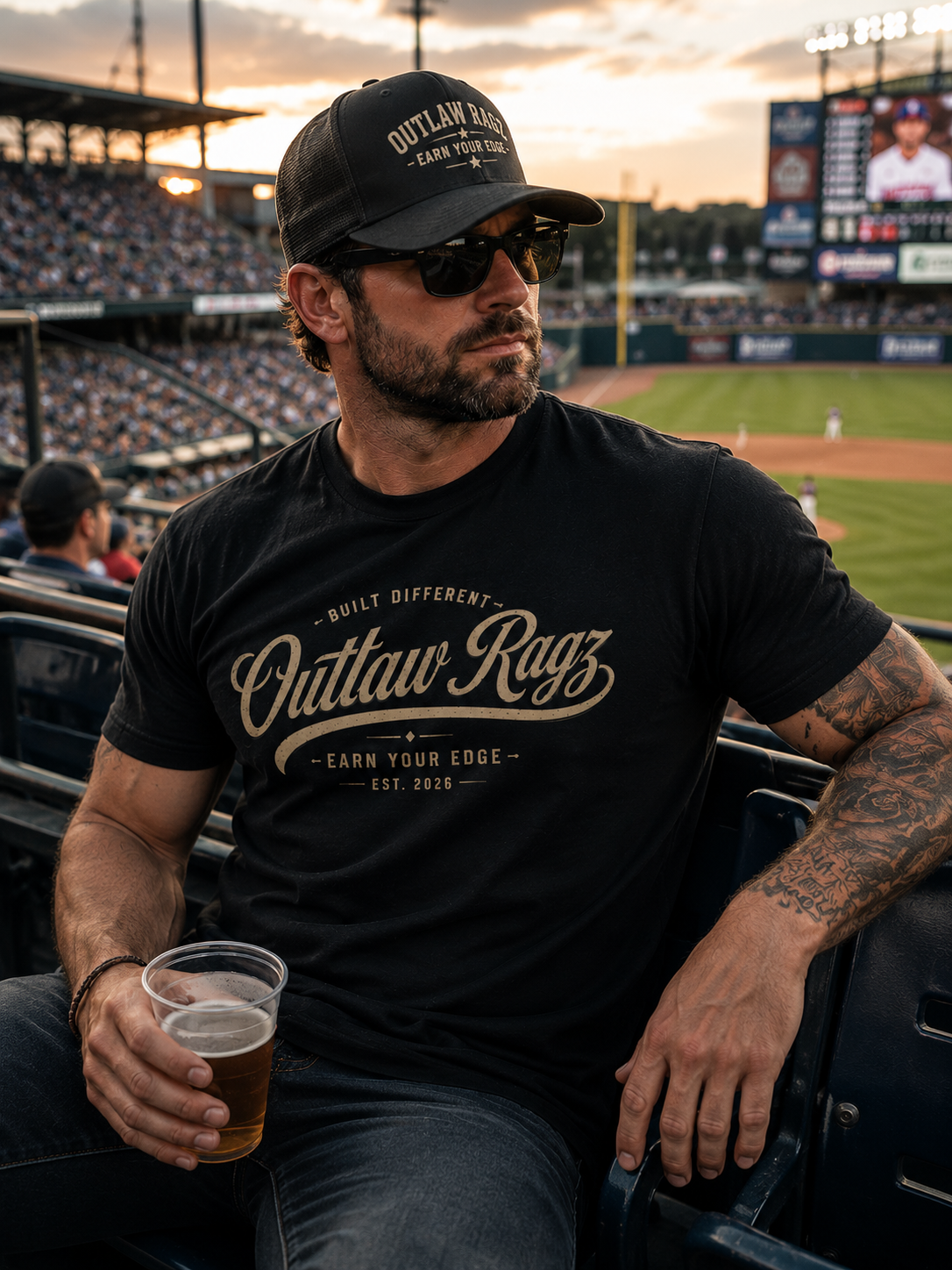 Outlaw Ragz Script Logo | Built Different Men's T-Shirt