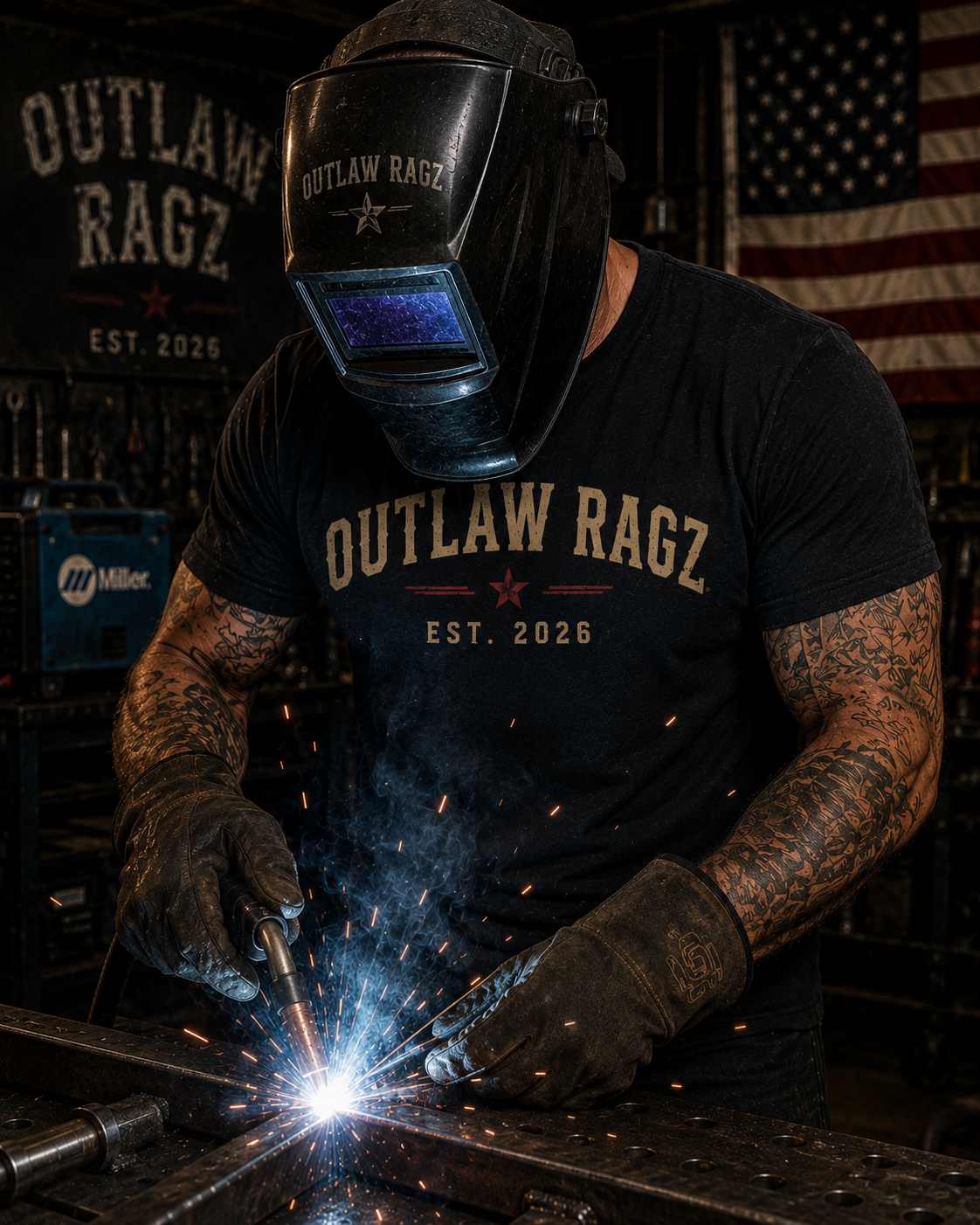 Outlaw Ragz Vintage Logo Tee – Est. 2026