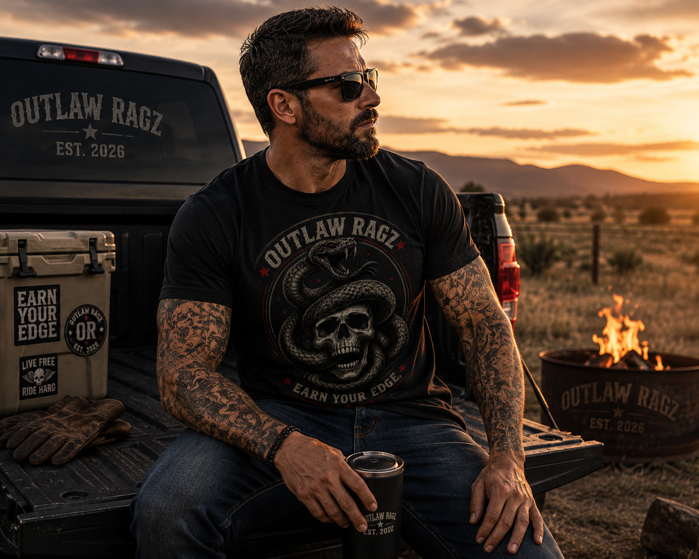 Snake & Skull Premium Graphic Tee – Earn Your Edge