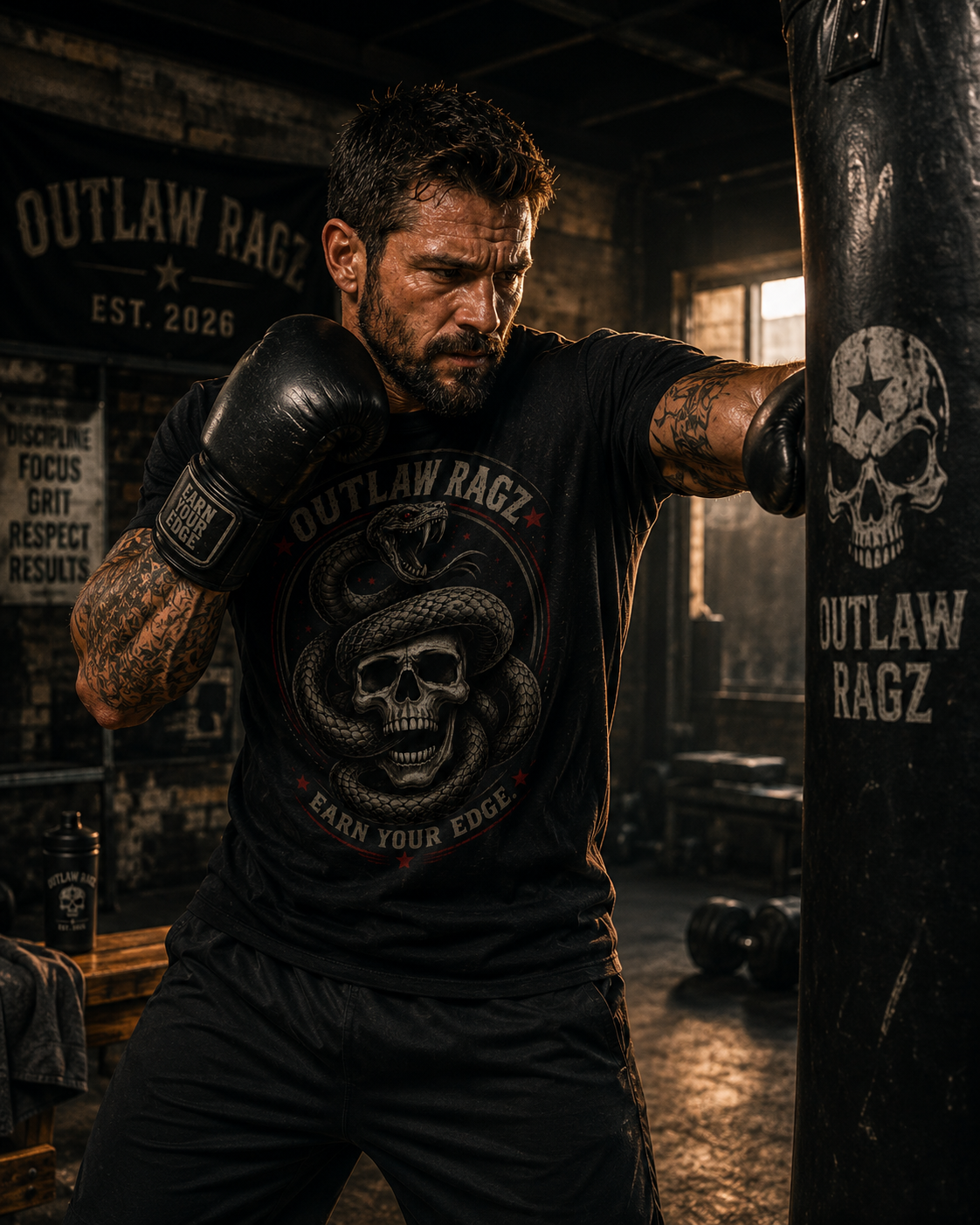 Snake & Skull Premium Graphic Tee – Earn Your Edge