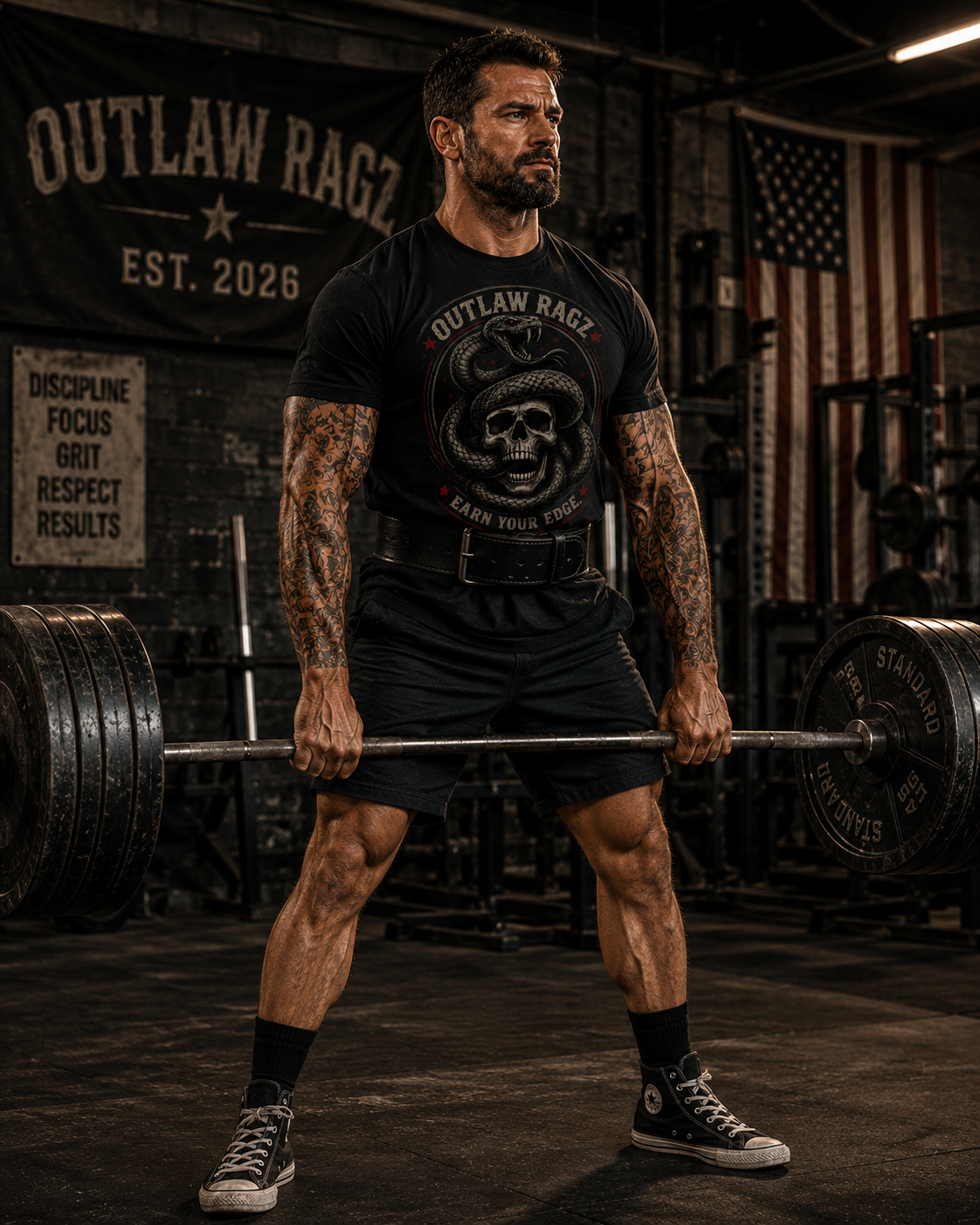Snake & Skull Premium Graphic Tee – Earn Your Edge