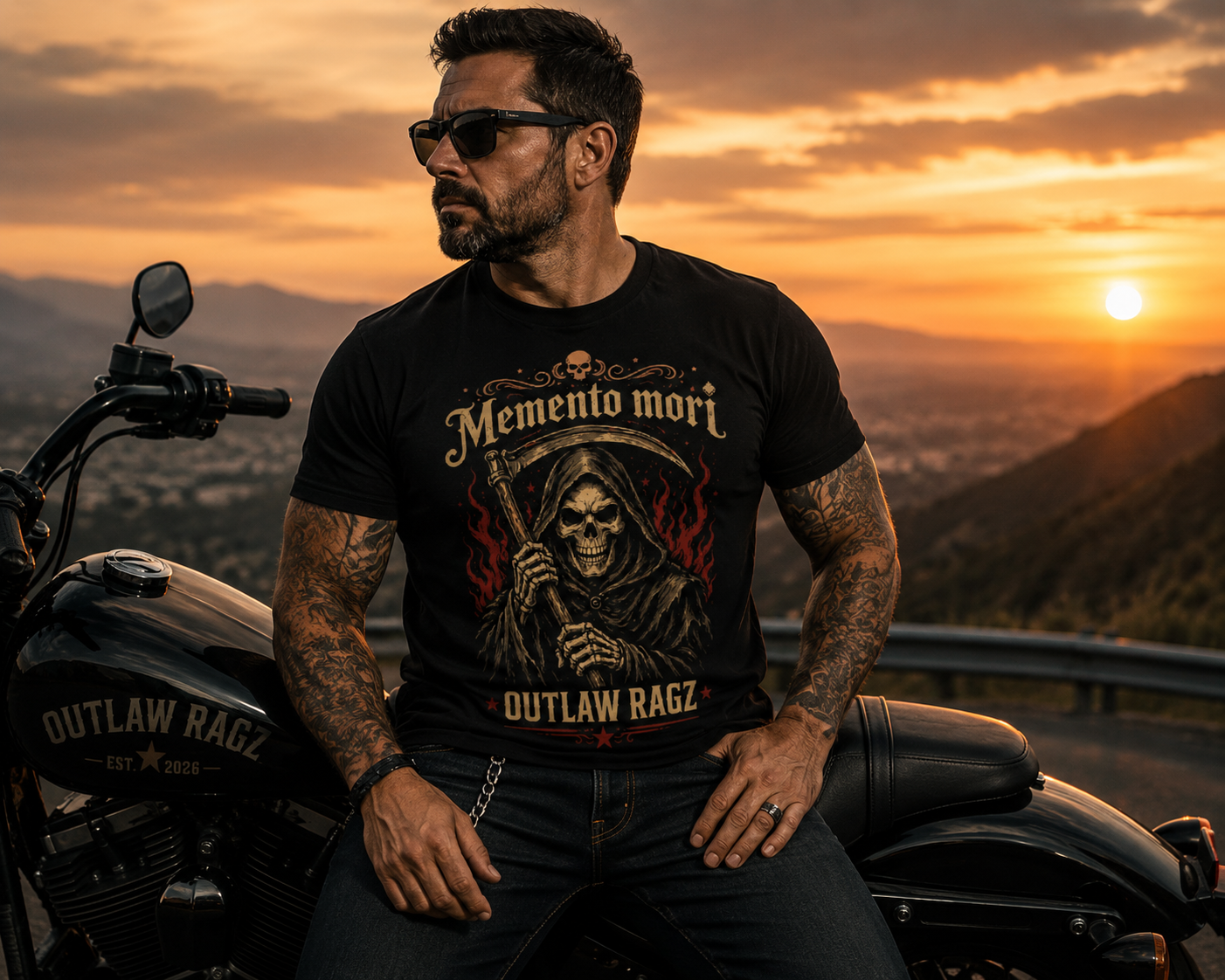 Memento Mori Premium Graphic Tee – Outlaw Ragz