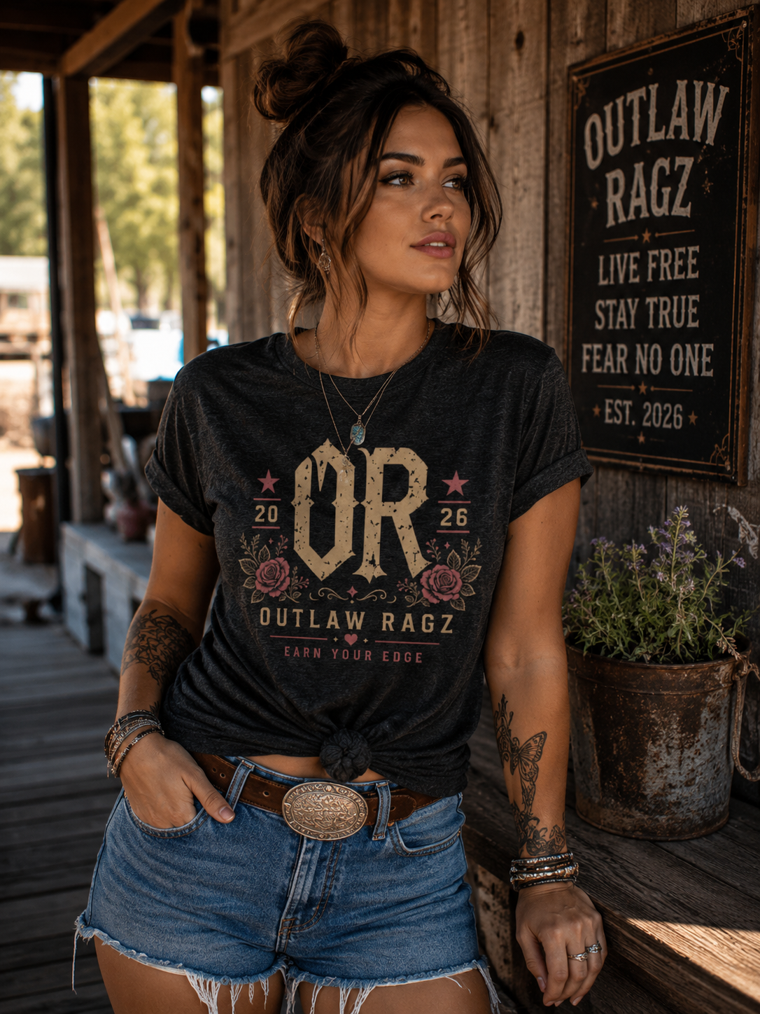 Outlaw Ragz Heritage OR | Earn Your Edge Women's T-Shirt