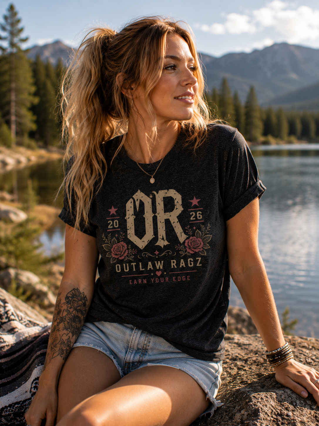 Outlaw Ragz Heritage OR | Earn Your Edge Women's T-Shirt