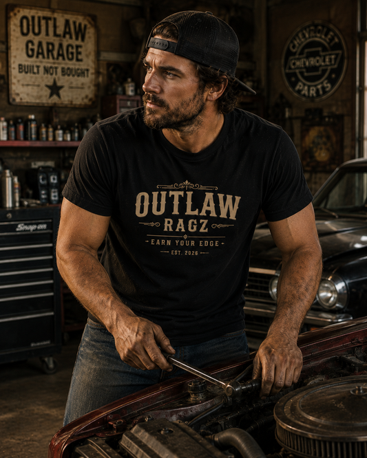 Outlaw Ragz Legacy Logo Tee | Premium Heritage Men's T-Shirt