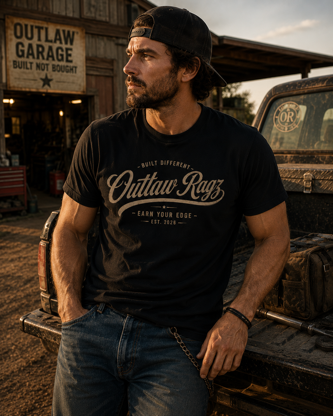 Outlaw Ragz Built Different Script Tee | Premium Vintage Logo Shirt