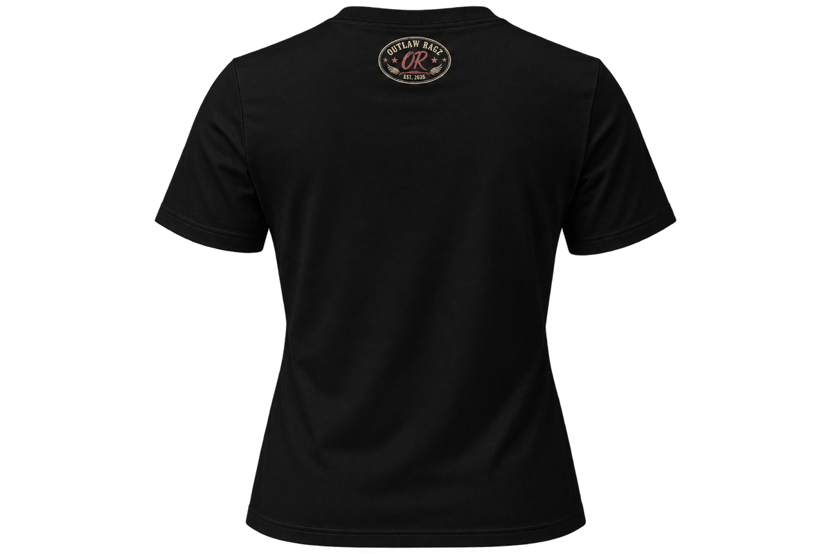 Outlaw Ragz Rose Script | Built Different Women's T-Shirt
